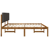 Bed Frame with Upholstered Headboard Natural and Dark Grey 3405104