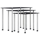 Nesting Table Set of 3 Black Tempered glass and aluminium 3 sizes 249527