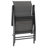 Folding Garden Chairs 2 pcs Grey Poly Rattan 4007140