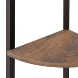 3-Tier Corner Shelf Dark Brown and Black 45.5x31.5x120 cm 336389