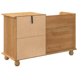 Storage Bench ASKIM Brown 100 x 39 x 62 cm Solid Pine Wood 4105439