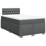 ZNTS Box Spring Bed with Mattress Dark Grey 120x200 cm Fabric 3285863