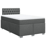 ZNTS Box Spring Bed with Mattress Dark Grey 120x200 cm Fabric 3285863