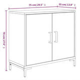 Sideboard Black 75x35x70 cm Solid Pinewood 349924