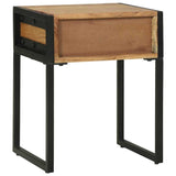 Bedside Table Brown 40 x 35 x 50 cm Solid Acacia Wood and Metal 374105