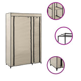 282422 Folding Wardrobe Cream 110x45x175 cm Fabric