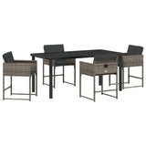 Garden Dining Set 5 pcs Grey Poly Rattan 3380723