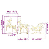 LED Reindeers with 40 LEDs 5 pcs Gold PET 3399388