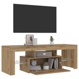 TV Cabinet with LED Lights Artisan Oak 120x36.5x40 cm Engineered Wood 856302