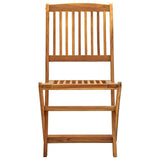 Outdoor Chair Set of 4 Natural Solid Acacia wood Standard 46340