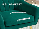 Velvet-Feel Shell Back Accent Chair - Green T3398P328128