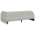 Corner Bed Frame with Headboard Light grey 90 x 200 cm Velvet 42016646