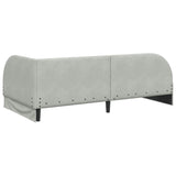 Corner Bed Frame Light Grey 90 cm x 190 cm Velvet 42016636
