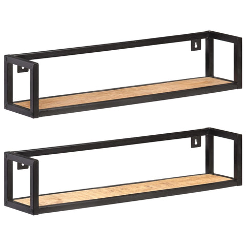 Wall Shelves 2 pcs 80 cm Rough Mango Wood 320670