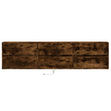 TV Wall Cabinet with LED Smoked Oak 180x31x45 cm 3307937