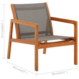 Garden Chair Grey, Natural Solid eucalyptus wood, Textilene 48697