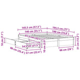 Bed Frame with Drawer with Storage Solid Pine Wood 3423806
