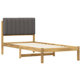 Bed Frame with Upholstered Headboard Whitewash and Light Grey 904192