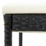 Bar Stool Set of 4 Black and cream Poly rattan Counter Height 316670