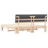 Bed Frame with Upholstered Headboard Dark Grey 200 x 200 cm 3398095