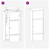 Parcel Drop Box Black 44.5 x 29 x 110.5 cm Galvanised Steel 874931