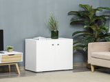 Storage Cabinet w/ Two Shelves Wooden Sideboard Freestanding Kitchen Cupboard Bookcase - White T3398P342993