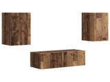 TV Cabinet Set Wall-mounted 2 pcs Old Wood Engineered Wood 3408968