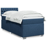 Box Spring Bed with Mattress Blue 100x200 cm Fabric 3285812
