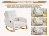66.5*121.5*102cm Rocking Chair with USB Charging Ports, Nursing Rocking Armchair,Teddy Fabric Glider N605P471726W