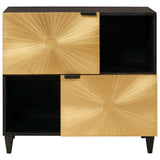 Side Cabinet Black and Gold 80 x 33.5 x 75 cm Solid Mango Wood 4017855
