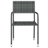 Garden Dining Set Grey, Black PE Rattan, Steel, Glass Medium 3099595