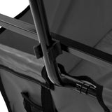 Folding Hand Trolley with Canopy Steel Grey 145512