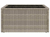 Garden Table with Glass Top Light Grey 55x55x37 cm Poly Rattan 366182