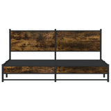 Metal Bed Frame without Mattress Smoked Oak 160x200 cm 4007835