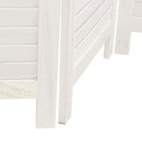 Room Divider 6 Panels White Solid Wood Paulownia 358841