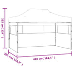 ZNTS Professional Folding Party Tent with 3 Sidewalls 3x4 m Steel Anthracite 48896