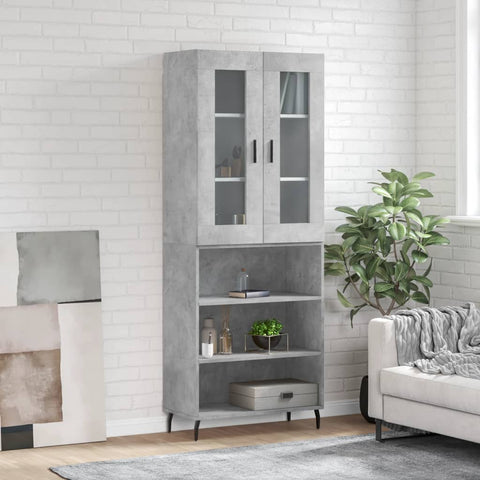 Highboard Concrete Grey 69.5x34x180 cm Engineered Wood 3198741