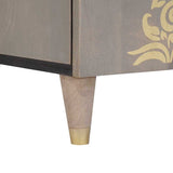 Sideboard Grey and Gold 60 x 33 x 75 cm Solid Mango Wood 4018774