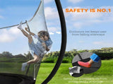10ft Outdoor Trampoline with Enclosure Net, Spring Cover, Black T3398P425072