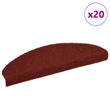 Stair Mats Self-adhesive 20 pcs 65x21x4 cm Bordeaux Red Half Round Large 3365647