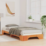 Bed Frame Brown 100 x 210 cm Solid Pine Wood 872898