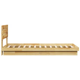 Bed Frame with Headboard without Mattress 100x200 cm Solid Wood Oak 3315743