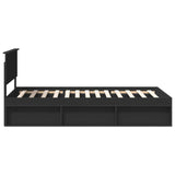 Bed Frame with Headboard Black 100 x 200 cm Solid Pine Wood 3410637