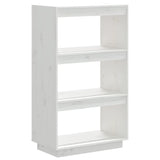 Book Cabinet/Room Divider White 60x35x103 cm Solid Wood Pine 810865