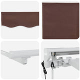 Electric Retractable Awning Brown and White 4 x 2 m 3421756