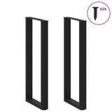 ZNTS Coffee Table Legs U-Shaped 2 pcs Black 50x cm Steel 4013244