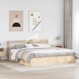 Bed Frame with Headboard 200x200 cm Solid Wood Pine 3306330