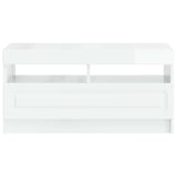 LED TV Cabinet High Gloss White Engineered Wood 897879