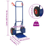 Extendable Hand Trolley Blue and Red 49.5 x 53 x 114 cm Steel 4019016
