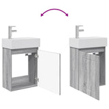 Bathroom Vanity Unit with Tap Grey Sonoma 45.5 x 25.5 x 84 cm 889487